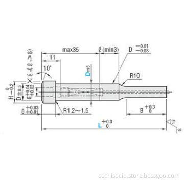 Spring Pin Reinforced type HSS Punches TiCN Coating Heavy L